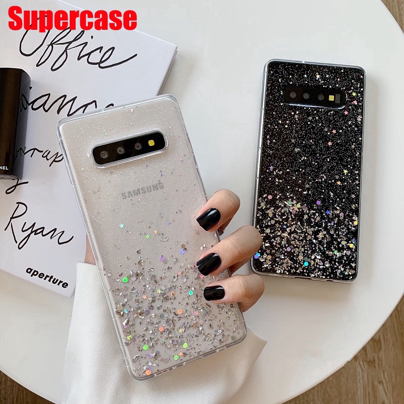 Glitter Bling Star Cover For Samsung Galaxy S10 5G S10 S9 S8 Note 10 Plus S10e Note 9 8 Transparent Soft Clear Case