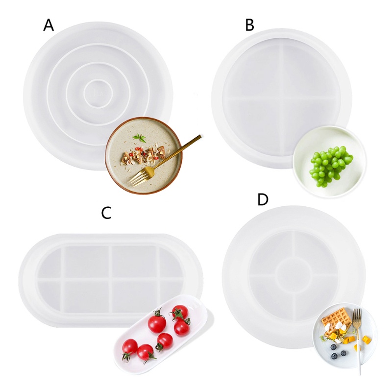 Silicone Large Soap Dish Resin Mold Oval Round Tray Molds DIY Jewelry Tray Molds