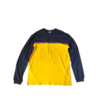 STUSSY เสื้อยืดแขนยาว สีเหลือง สีฟ้า สไตล์อเมริกัน สตรีท สําหรับผู้ชาย และผู้หญิง