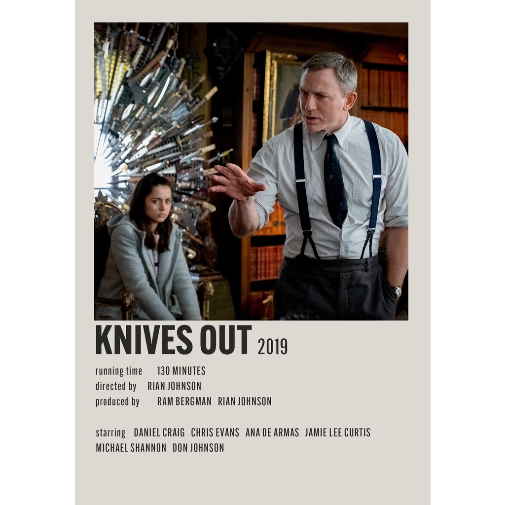 โปสเตอร์ KNIVES OUT ภาพยนตร์สําหรับบ้าน/ห้องนอน/สํานักงาน PRESENT/GOOD สําหรับ FAMILY/FRIENDS