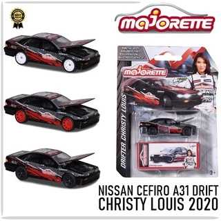 Majorette รุ่น NISSAN CEFIRO A31 Drifter Christy Louis ลิขสิทธิ์แท้ 100% ล้อยาง โมเดลรถเหล็ก เปิดกระโปรงรถได้ MJ84012STH