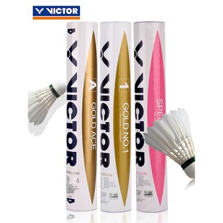 victor shuttlecock สีทอง 1 สําหรับฝึกเล่นแบดมินตัน 12 ชิ้น