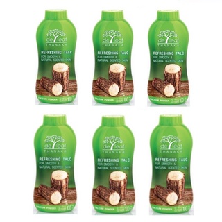 (6 ขวด) De Leaf Thanaka Powder 100g เดอลีฟ ทานาคา พาวเดอร์ แป้งฝุ่น