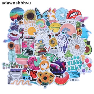 [adawnshbhyu] สติกเกอร์ ลายการ์ตูน Kawaii สําหรับติดตกแต่งสเก็ตบอร์ด แล็ปท็อป กระเป๋าเดินทาง กีตาร์ รถยนต์ 50 ชิ้น