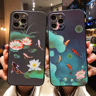 เคสโทรศัพท์มือถือ ลายดอกบัว สไตล์จีน สําหรับ Samsung Galaxy note 8 9 10 plus lite note20 ultra s8 s9 s10 s20 plus s21 s22 s23 ultra s20fe s21fe