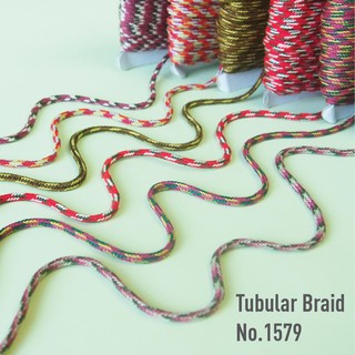 MOMOTARA No.1579 เทปถัก Braid เทปถัก Braid กลม Tubular Braid ขนาด 0.5 CM  ยาว 36 หลา