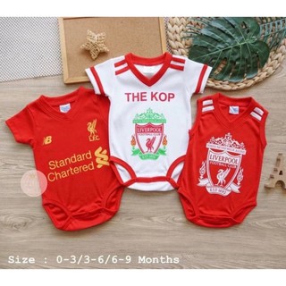 🍼พร้อมส่ง⚽️เซ็ตบอดี้สูท 3 ตัว ลายทีมฟุตบอลดัง