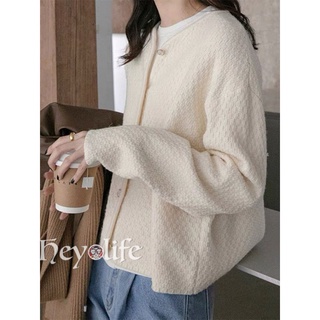 Korean style fashion knitted sweater women retro long sleeve  cardigan FI7H