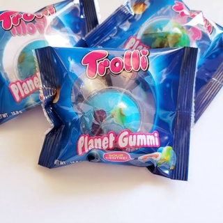 โทรลลี่ เยลลี่ลูกโลกสอดไซรัปรสราสเบอร์รี่สตรอเบอร์รี่ เปรี้ยว Trolli Planet Gummi Filling Raspberry &amp; Strawberry 18.8g