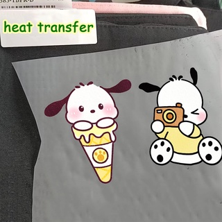 แผ่นสติกเกอร์ ลายการ์ตูน Pochacco Iron on Patches น่ารัก สําหรับตกแต่ง