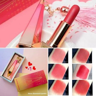 Novo daimond lipstick #ของแท้💄💄พร้อมส่ง6สี ลิปฝาครอบแบบแม่เหล็ก สวยหรู เนื้อแมท เนียนละเอียด ลิปเพชรแท่งทอง no.5213