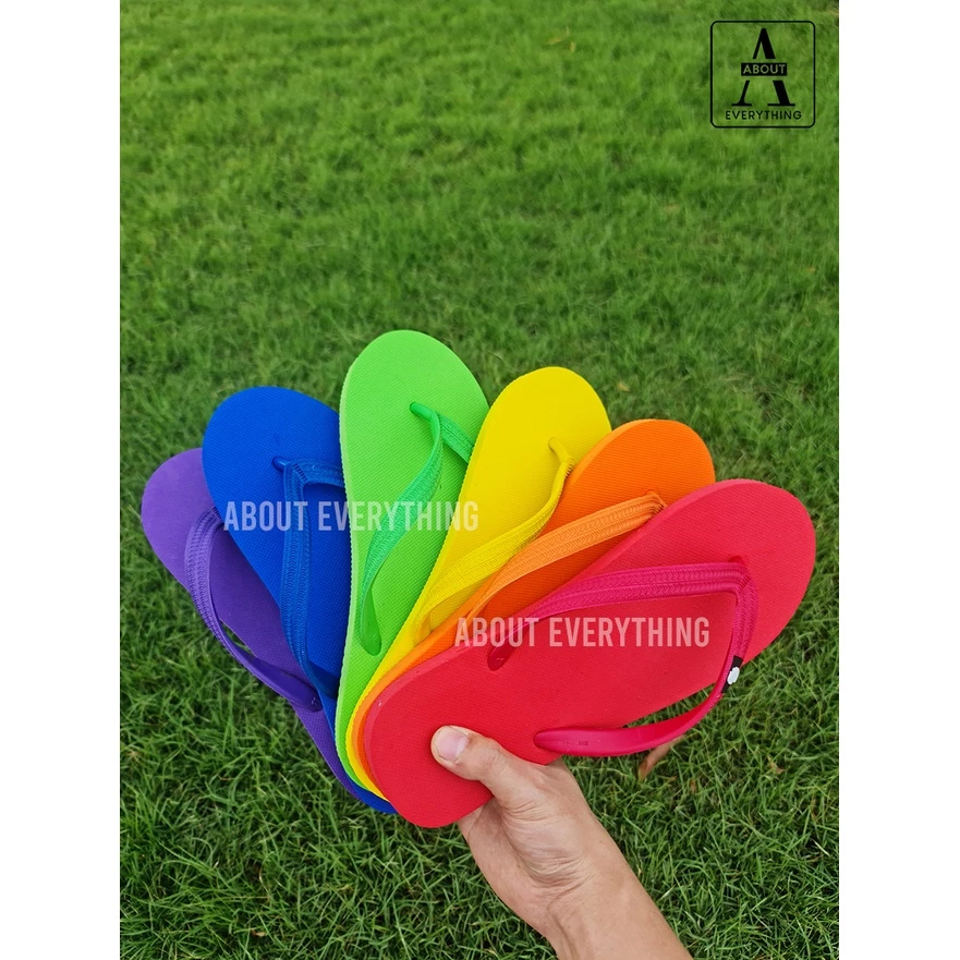 A7 รองเท้าแตะหูหนีบ รุ่นใหม่ สีล้วนติดโลโก้ช้าง แปร้นนนนๆ พื้นนิ่ม ไม่ดีดน้ำ