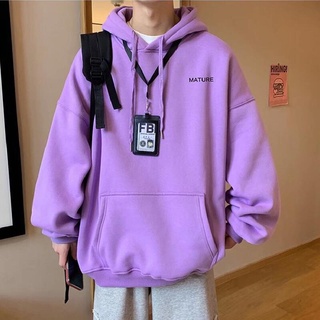 7 Color【M-5XL】Japanese Simplicity Casual Fashion Hoodie Men Letter Pattern Printing Hoodie Winter Lnner Bristles Long Sleeve Sports Hoodie Oversize Loose Comfortable Hood Coat