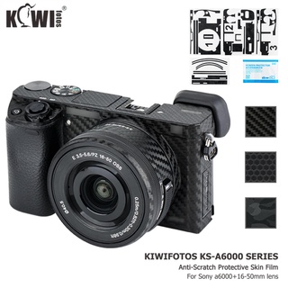 Kiwifotos KS-A6000 สติกเกอร์ป้องกันรอยขีดข่วนสำหรับกล้อง Sony a6000 และเลนส์ E PZ 16-50mm F3.5-5.6 OSS SELP1650, ฟิล์มตกแต่งผิว 3M ฟรี