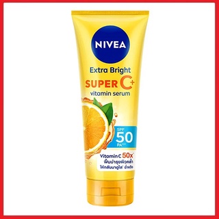 นีเวีย เอ็กตร้าไบร์ท ซูเปอร์ซีพลัส วิตามินเซรั่ม SPF50 PA+++ Nivea Extra Bright Super C+ Vitamin Serum 320ml.