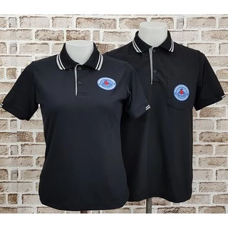 อาสาสมัครสาธารณสุข​ (อสม) โปโล สีดำ(Black) ผ้านุ่มใส่สบาย ปักสวย