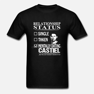 [S-5XL] เสื้อยืด พิมพ์ลาย Supernatural Relationship Status tally Dating Castiel สีดํา สไตล์คลาสสิก ไม่ซ้ําใคร สําหรับผู้