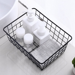 [พร้อมส่ง] MoonHouse  Simple Iron Storage Basket Kitchen Snacks Wardrobe Clothes Storage Basket