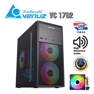 CASE (เคสเกมมิ่ง) VENUZ micro ATX Computer Case VC1702 usb 3.0 ประกัน 1ปี  (ไม่แถมพัดลม)