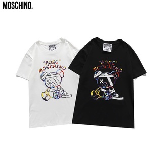 [S-5XL]MOSCHINO เสื้อยืดคอกลม แขนสั้น ผ้าฝ้าย พิมพ์ลายหมีบาดเจ็บ