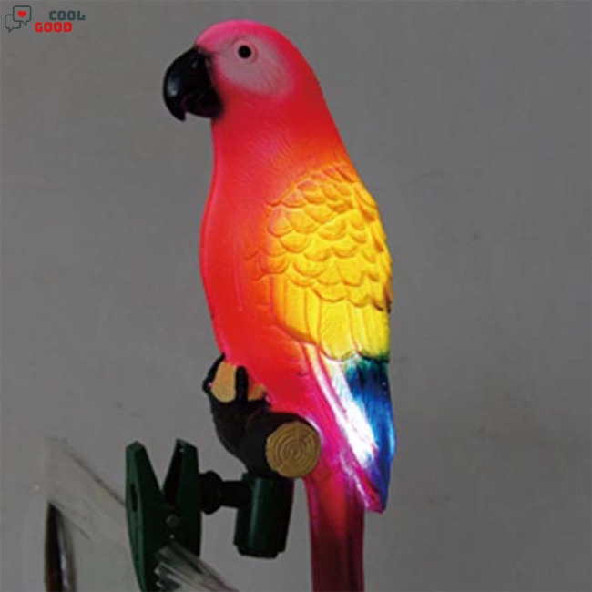 4pcs Solar-Powered Cute Parrot Bird LED Lamp with Flexible Clamp Use ...