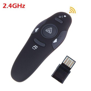 Wireless Presenter USB Remote Control Presentation Mouse Laser Pointer (Black)