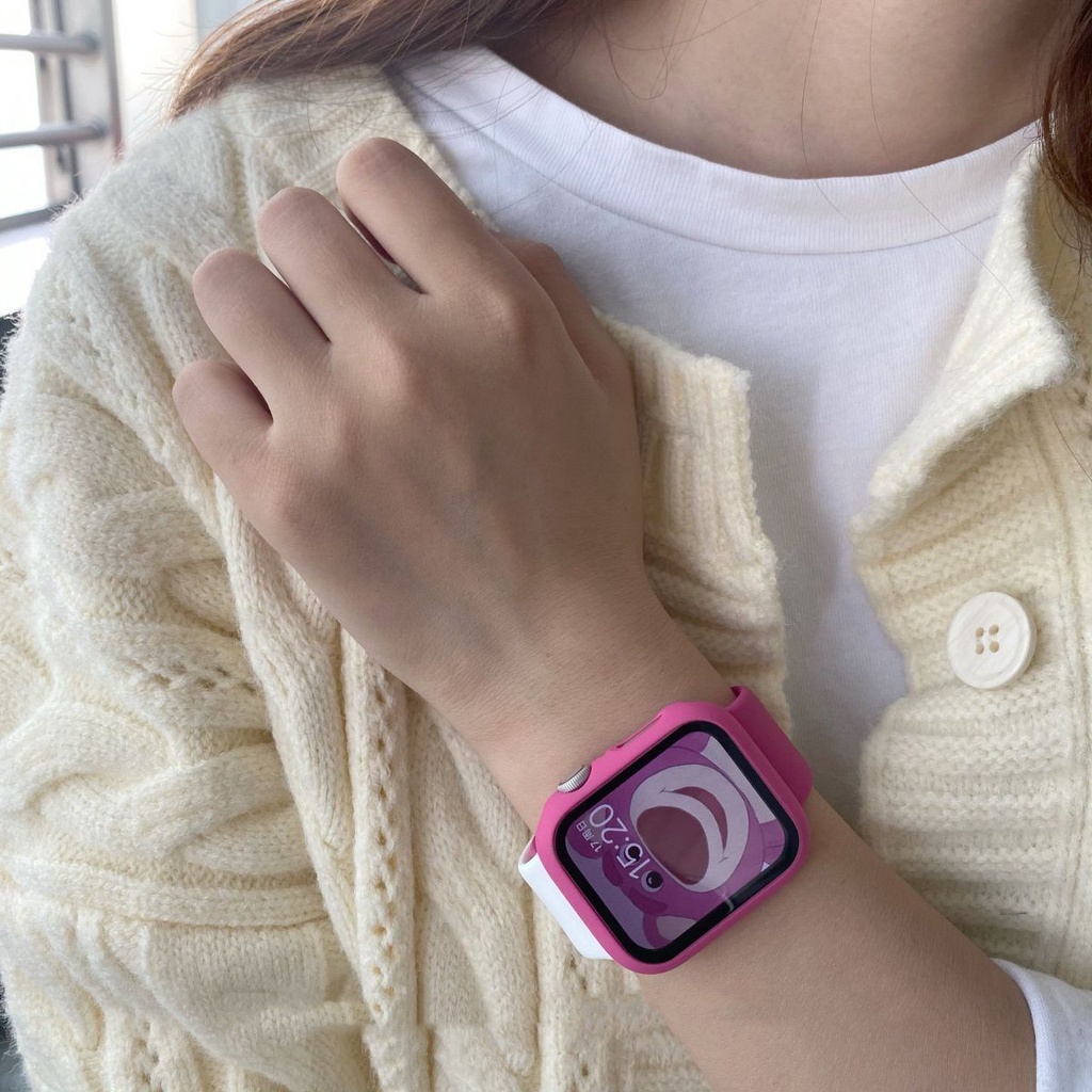 สินค้าใหม่ สายนาฬิกาข้อมือ ผสมสองสี และเคสสีขาว แบบเปลี่ยน สําหรับ iWatch bands 7 6 5 4 3 38 มม. 40 มม. 42 มม. 44 มม. apple watch s7