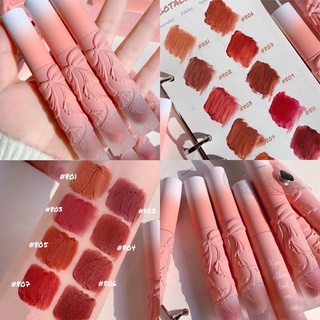 【Ready to Ship】LUCKGO นูนโบว์ลิปโคลนลิปสติก Matte Velvet Lip Lacquer