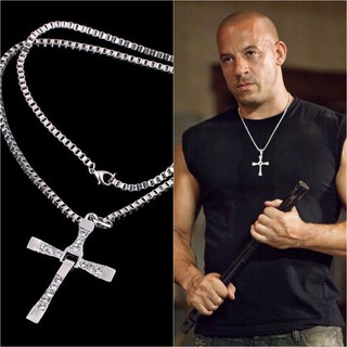 สร้อยคอไม้กางเขน สีเงิน The Fast and Furious สร้อยอัลลอย สร้อยแฟซั่น Fast Necklace Vin Diesel Dom ใส่เองสุดฟิน ของขวัญ