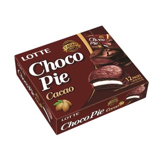 ล็อตเต้ ช็อกโกพายเกาหลีรสโกโก้ Lotte Choco Cacao Pie 12ชิ้น 336กรัม