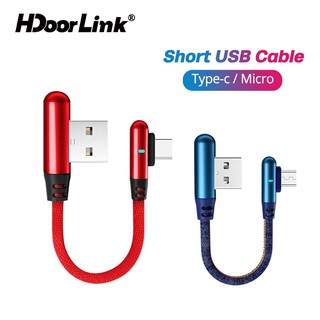 HdoorLink 25cm Type C USB Cable Power bank Portable Charging Micro USB Cable Usbc Short USB Charger Smartphone Tablet Data Wire