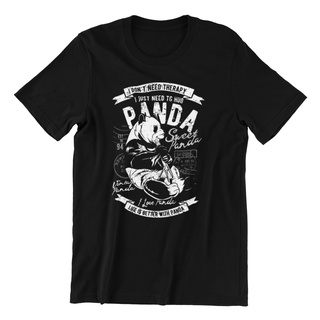 ROUNDคอลูกเรือNeckเสื้อยืด พิมพ์ลายแพนด้า Life Is Better With Panda-4XL