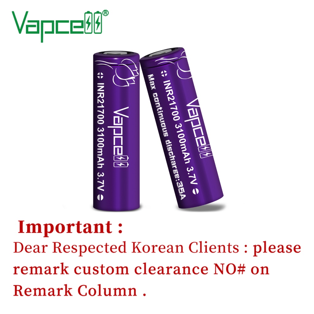 Vapcell Original 21700 3100 mah 35A battery 3.7V strongest power rewrap 30T Rechargeable Batteries l