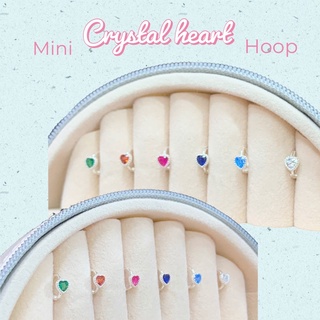 ห่วงเงินแท้ Mini heart hoop