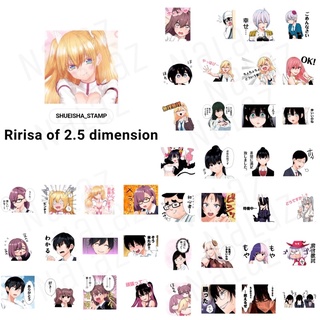 ใหม่‼️ 2.5 มิติ ริริสะ สติกเกอร์ไลน์ มังงะ Ririsa of 2.5 Dimension ภาษาญี่ปุ่น ไม่หมดอายุ