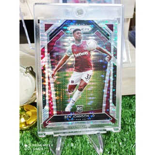 การ์ดนักฟุตบอล  Panini Prizm Premier League ben johnson Breakaway Refractor  RC west ham united Base #189 (แถม Topload)