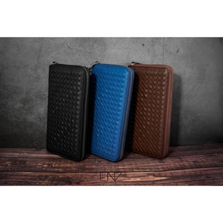 ENVISZO ZIPPER WALLET กระเป๋าสตางค์แบบยาวมีซิป หนังสานแท้