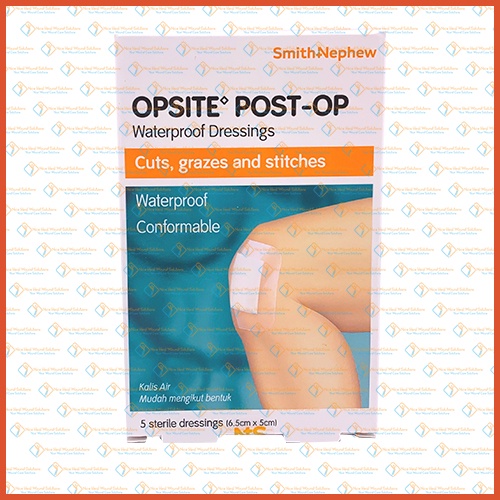 Smith&Nephew Opsite Post-Op Waterproof Dressing 6.5cm x 5cm (1 กล่อง 5s)