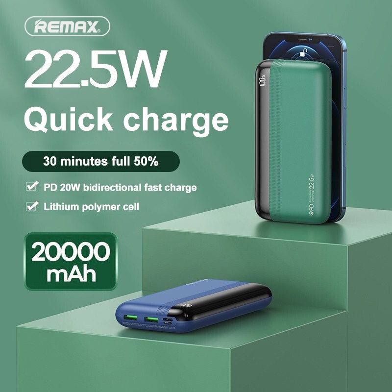 20000mAh พาวเวอร์แบงค์ REMAX รุ่น RPP-180 Type-C PD20W ชาร์จเร็ว2ทาง ...