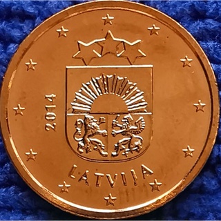 เหรียญ​ลัทเวี​ย​ Latvia, ยูโร, 1 Euro Cent,​#​1675T, ไม่​ผ่าน​ใช้​ UNC