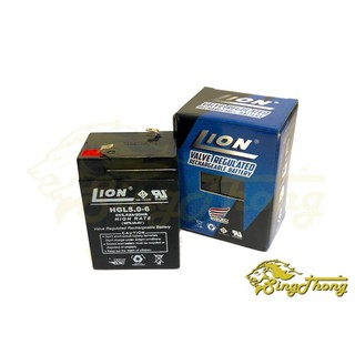 Battery แบตเตอรี่ LION 6V-5Ah (HGL6V-5AH) / แบตเตอรี่ 6V5 / แบตแห้ง 6v5 / 6v5ah