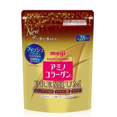 พร้อมส่ง💥สินค้าส่งตรงจากญี่ปุ่น*Meiji Amino Collagen เมจิ คอลลาเจน รุ่นพรีเมียม สีทอง 196 กรัม วันหมดอายุ 2024./09