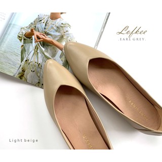 EARL GREY รองเท้าหนังแกะแท้ หนังนิ่ม พื้นนุ่ม มีซัพพอร์ต รุ่น Lofkee series in Light beige