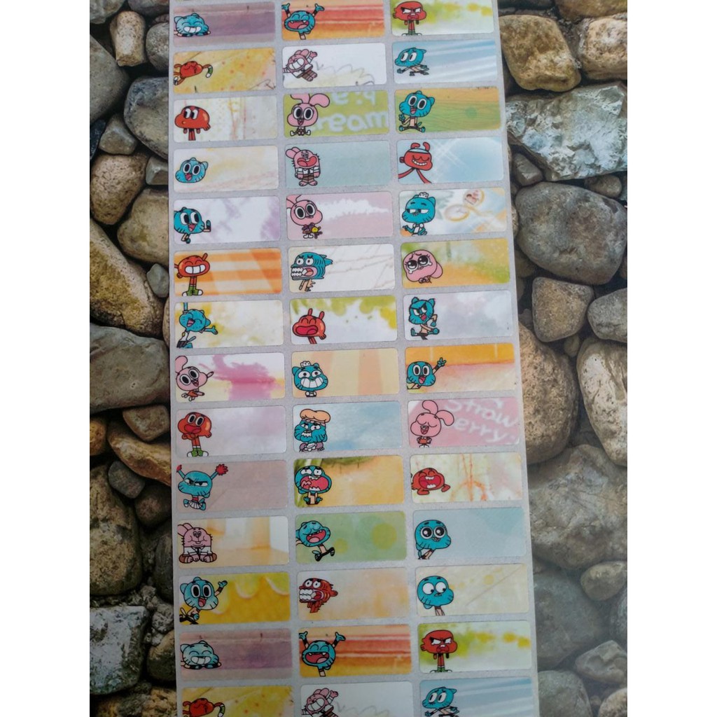 NAME LABEL STICKERS กันน้ํา GUMBAL NAME สติ๊กเกอร์