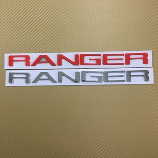 โลโก้* RANGER ติดฝากระโปรงหน้า FORD ขนาด* 28x2.2cm ตัวอักษรแยก มีสองสี /เงิน/แดง/ ราคาต่อชิ้น