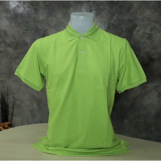 เสื้อโปโลผ้าCVCสีเขียว ผู้ชาย อก 42” เสื้อผ้าเนื้อดี หนานุ่ม ใส่สบาย