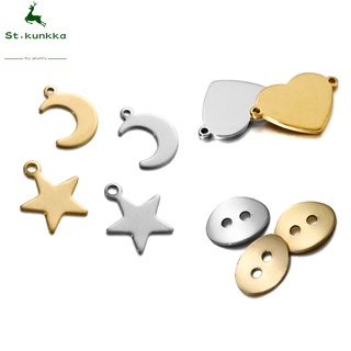 จี้สเตนเลส รูปดาว ดวงจันทร์ หัวใจ วงรี สําหรับสร้อยคอ สร้อยข…