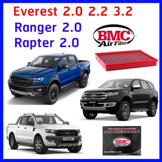 กรองอากาศ BMC Air filter Ford NEW Ranger 2.0  Raptor 2.0  Everest 2.0/2.2/3.2 แบบแผ่น แทนของเดิม Made in Italy แท้ แรนเจ