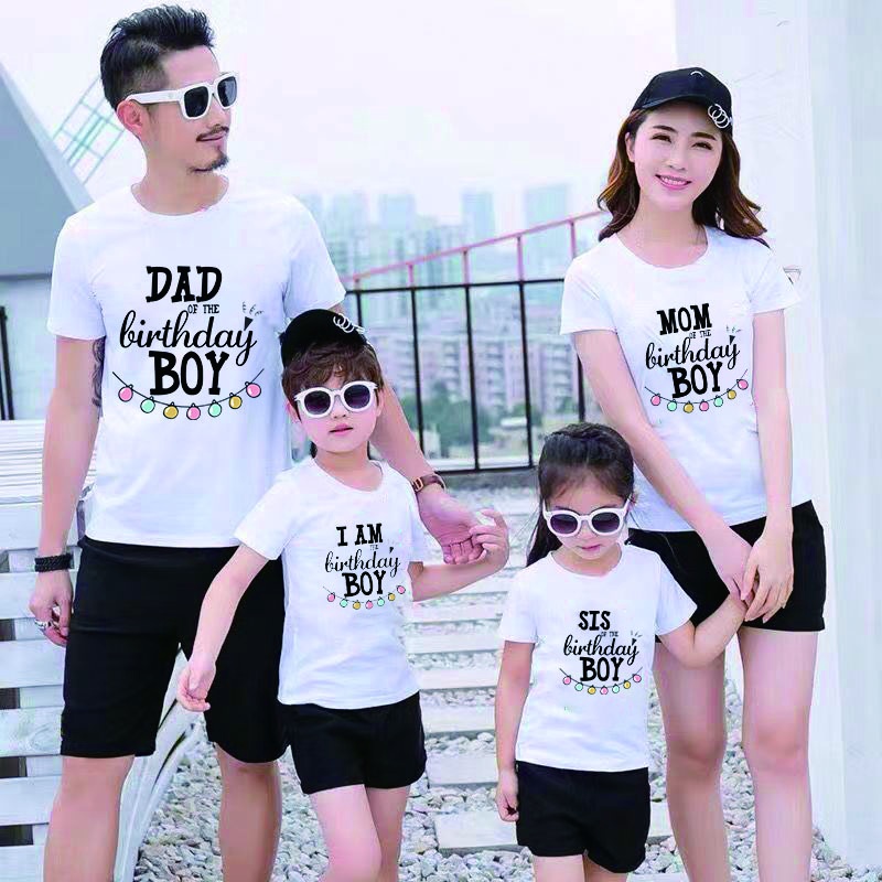 Matching Family Outfits Birthday Tshirt Daddy Mommy Daughter Son Kids Baby Boy Girl Sister Brother Matching Clothes Summ #1