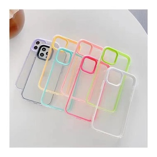 เคสใส ประกบขอบสี สำหรับ รุ่นi6 6s 6splus 7 8 7plus 8plus 11 12 12pro 12promax 13promax 13 13pro